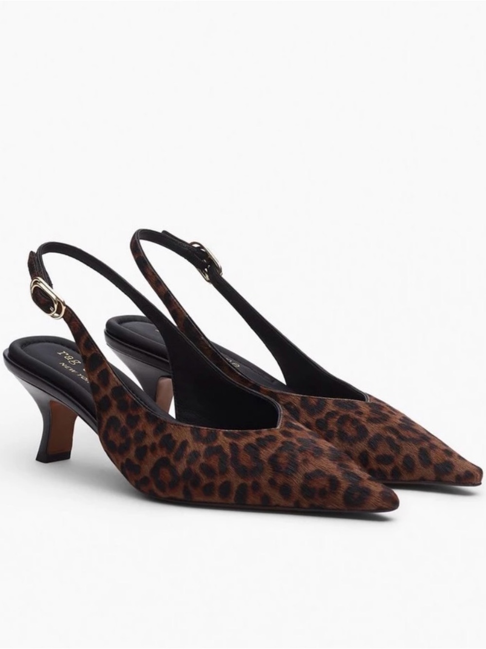 rag & bone Leopard-Print Slingback Kitten Heels - Brown/Black